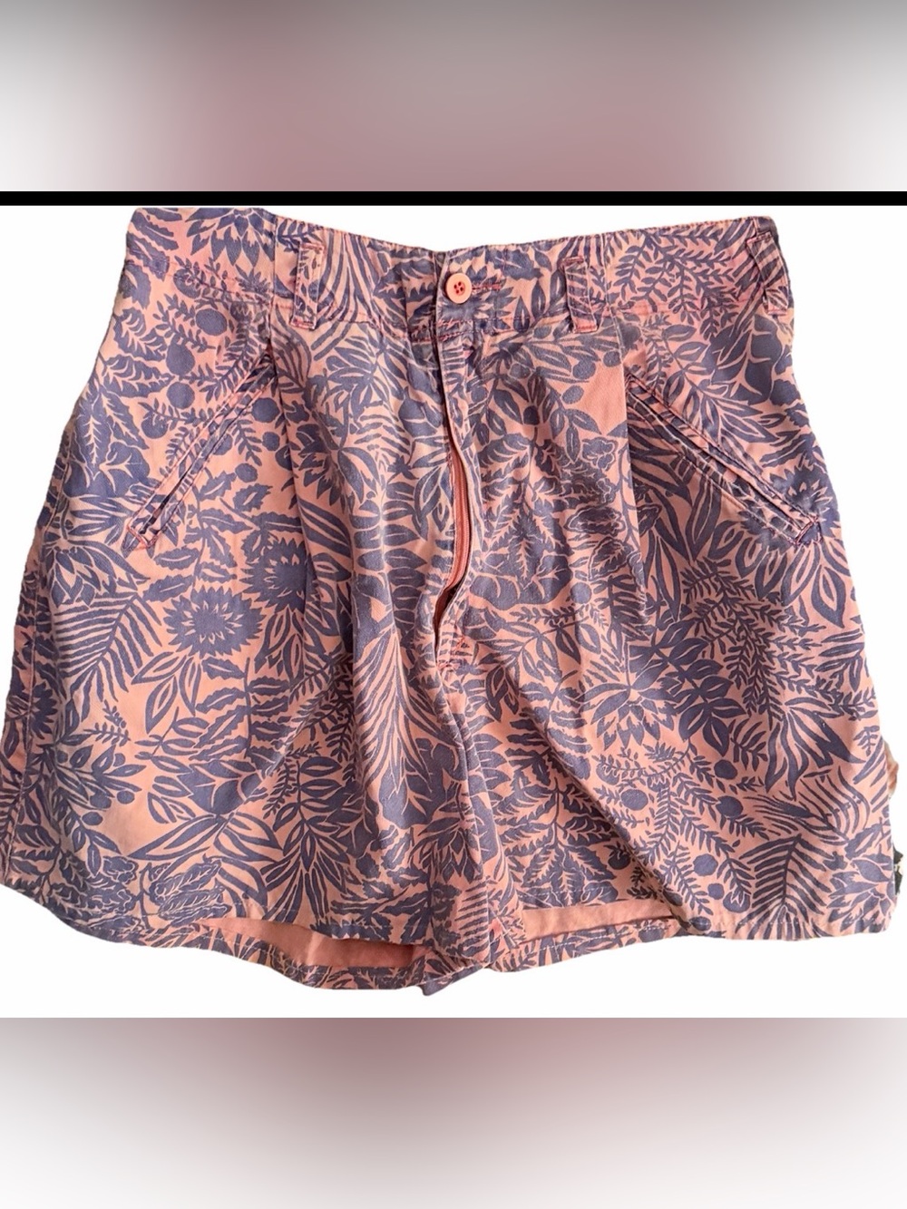 Vintage 1990s Floral Paris Sports Club High Rise Denim Mom Shorts Size 10